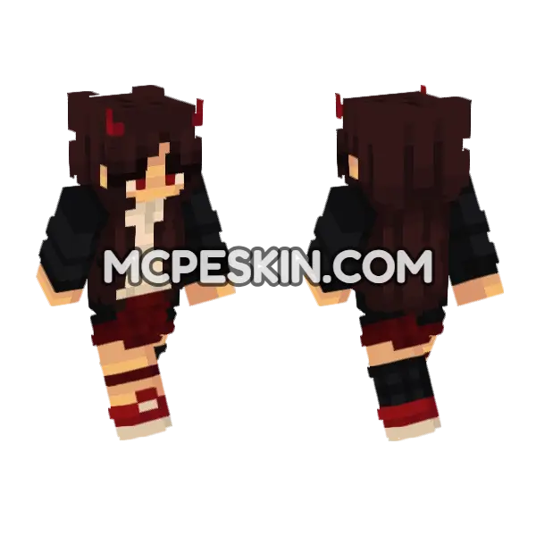 Lisa Demon Girl Minecraft Bedrock skin, front and back