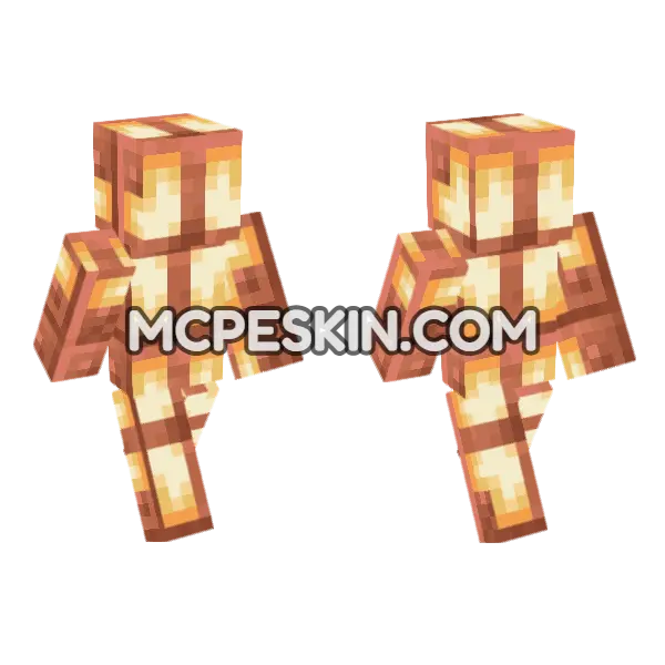 Lit Copper Bulb Minecraft Bedrock skin, front and back
