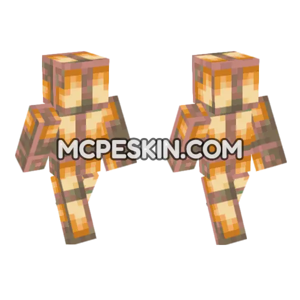 Lit Exposed Copper Bulb Minecraft Bedrock skin, front and back