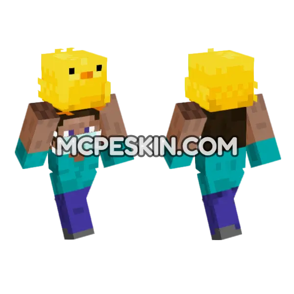 Little Steve Duck Minecraft Bedrock skin, front and back