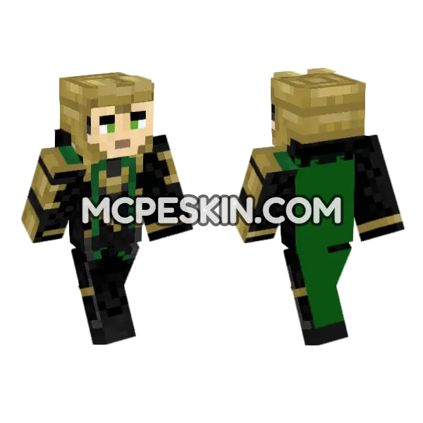 Loki Minecraft Bedrock skin, front and back
