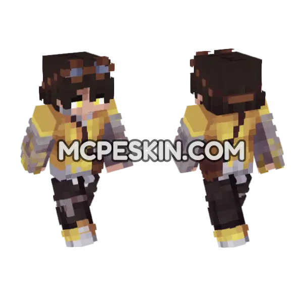 Lomedy Steampunk Girl Minecraft Bedrock skin, front and back