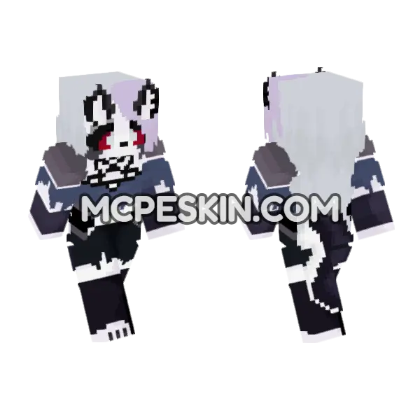 Loona Helluva Boss Minecraft Bedrock skin, front and back