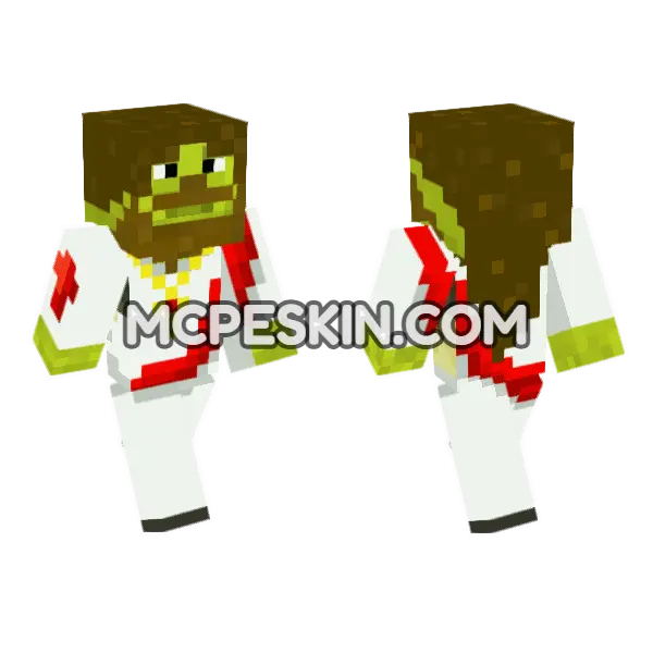 Lord Shrek Minecraft Bedrock skin, front and back