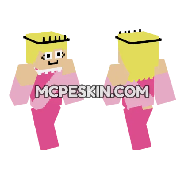 Loud House Lola Loud Minecraft Bedrock skin, front and back