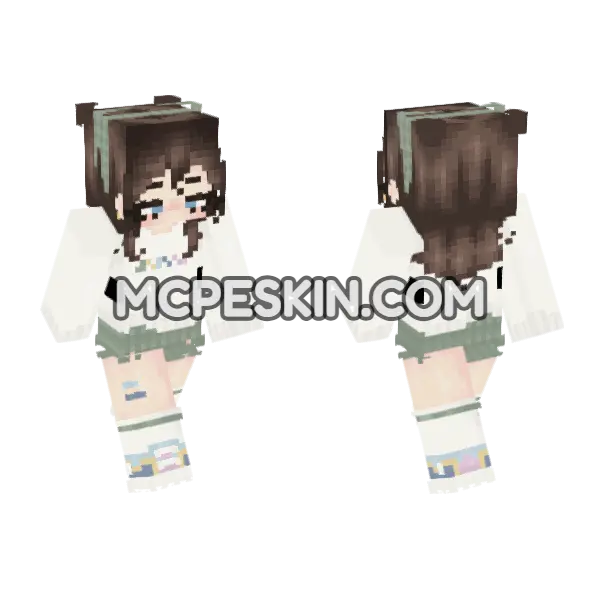 Lovely 5052323 Minecraft Bedrock skin, front and back