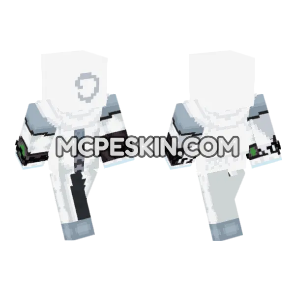 Low Quality Snow Cultist Minecraft Bedrock skin, front and back