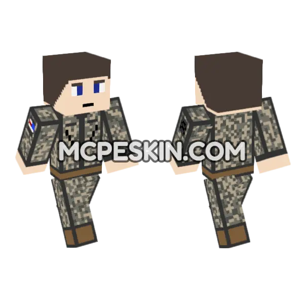 Lt Moyers FTWD Minecraft Bedrock skin, front and back