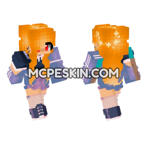 Lucinda In Magical Outfit Minecraft Bedrock skin, front and back