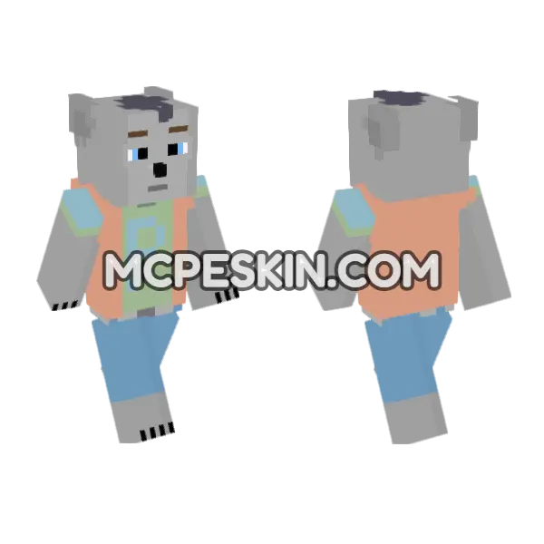 Lucky The Wolf, front and back