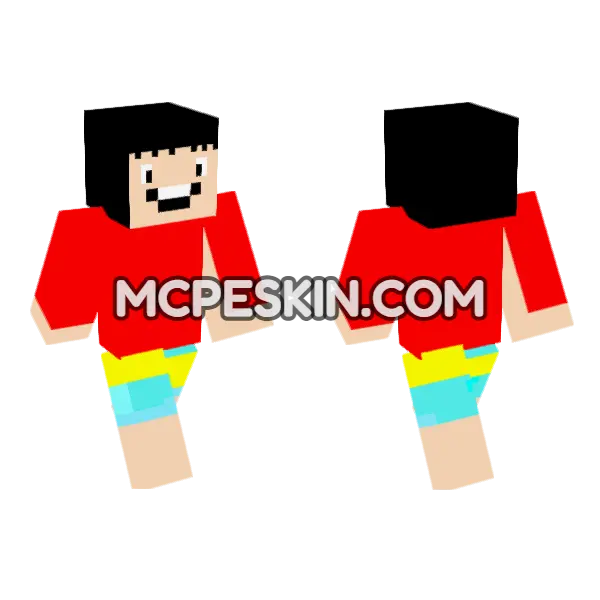 Luffy 4802538 Minecraft Bedrock skin, front and back