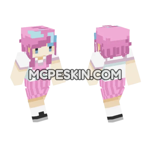 Luluttolilly Rui Nonoyama Minecraft Bedrock skin, front and back