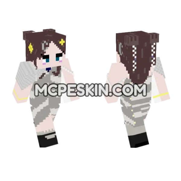 Lunaren Luna Outfit Minecraft Bedrock skin, front and back