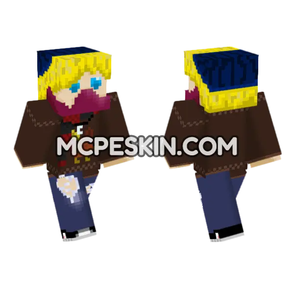 Lunna Fall Winter Skin Minecraft Bedrock skin, front and back