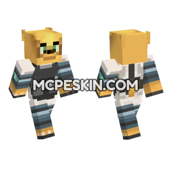 Lupus Yellow Outfit Minecraft Bedrock skin, front and back
