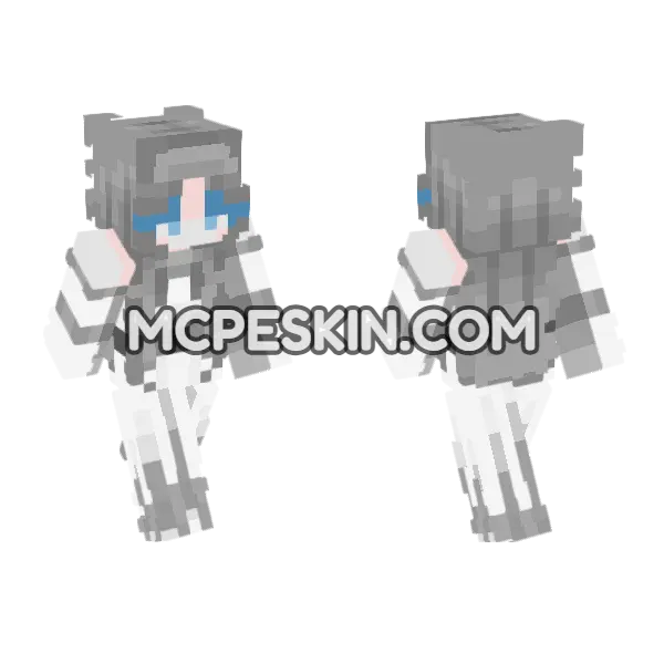 Lyra Grey Outfit Minecraft Bedrock skin, front and back