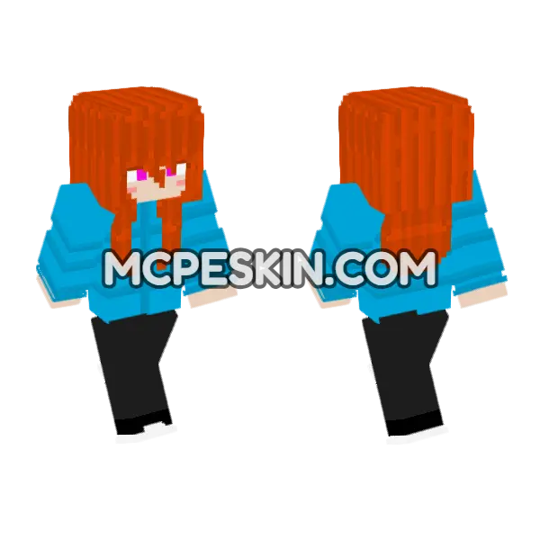 Madeline Celeste Minecraft Bedrock skin, front and back