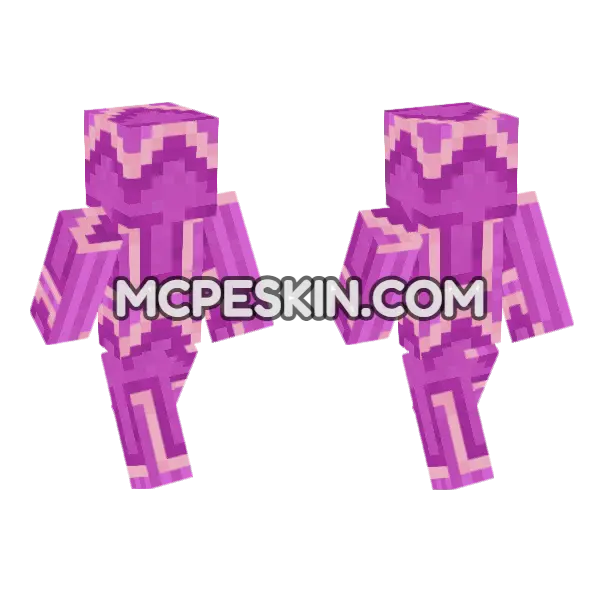 Magenta Glazed Terracotta Minecraft Bedrock skin, front and back