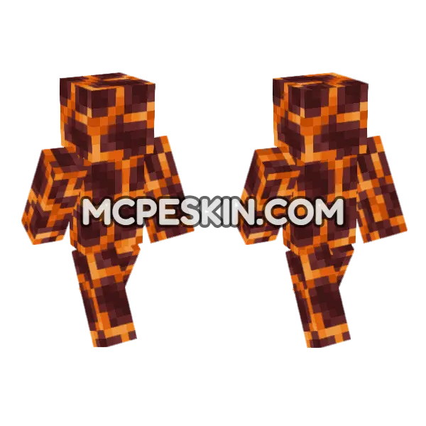 Magma Block Skin Minecraft Bedrock skin, front and back