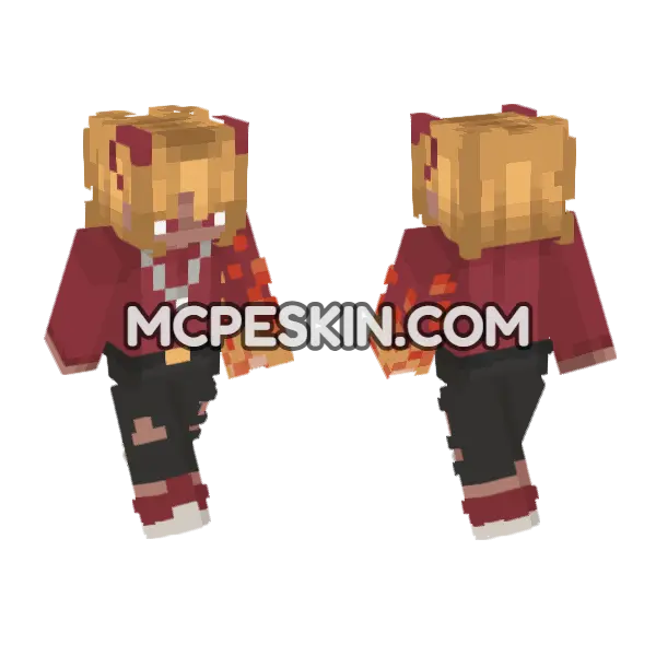 Magma Boy Minecraft Bedrock skin, front and back