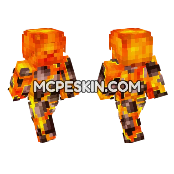 Magma Steve Minecraft Bedrock skin, front and back