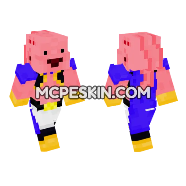 Majin Buu Minecraft Bedrock skin, front and back