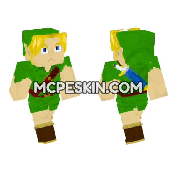 Majora's Mask Link Minecraft Bedrock skin, front and back