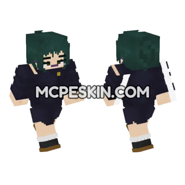 Maki Zenin Minecraft Bedrock skin, front and back