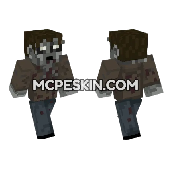 Male Zombie Minecraft Bedrock skin, front and back
