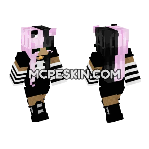 Mall Goth Skin Minecraft Bedrock skin, front and back