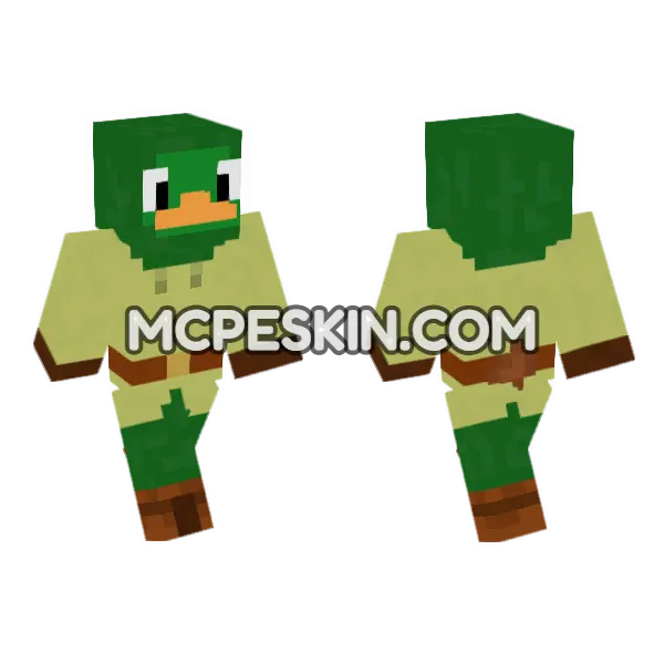 Mallard Duck Minecraft Bedrock skin, front and back