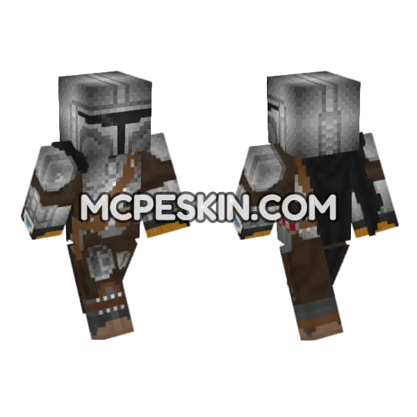 Mando V2 Papercraft Minecraft Bedrock skin, front and back