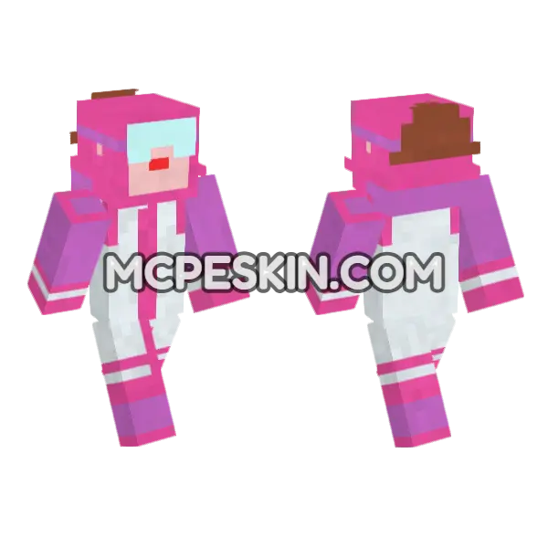 Mandy Elite Pink Outfit Minecraft Bedrock skin, front and back