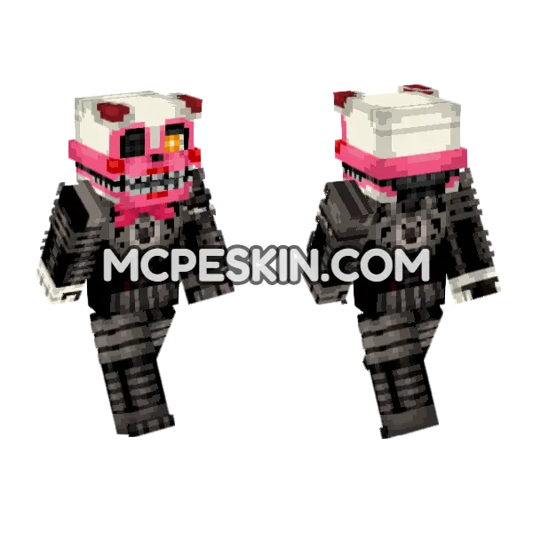 Mangle 1981 1983 Fredbear's Family Diner Minecraft Bedrock skin, front and back