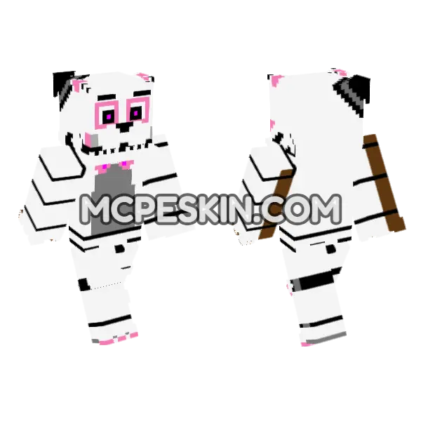 Mangle Animatronic Minecraft Bedrock skin, front and back