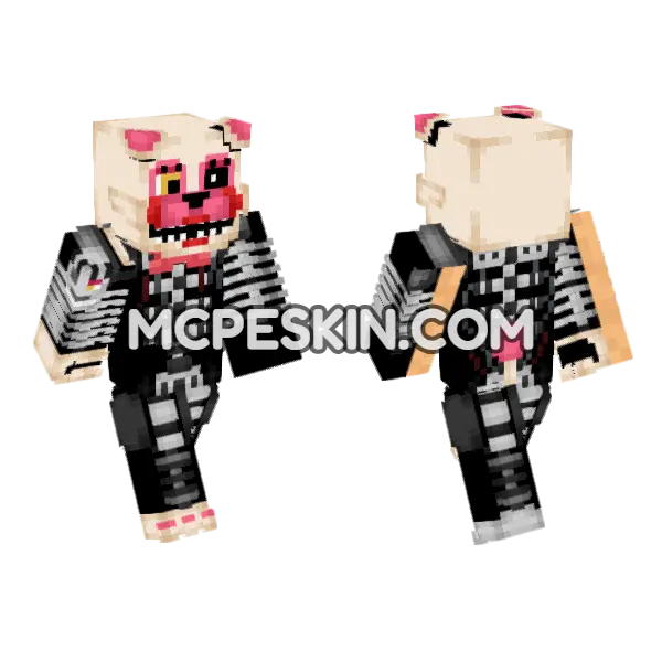 Mangle FNAF Skin Minecraft Bedrock skin, front and back
