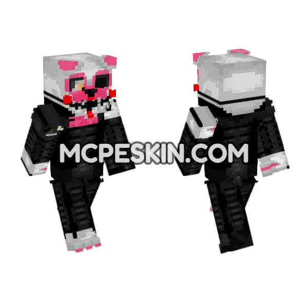Mangle FNAF2 Five Nights At Freddy's Minecraft Bedrock skin, front and back