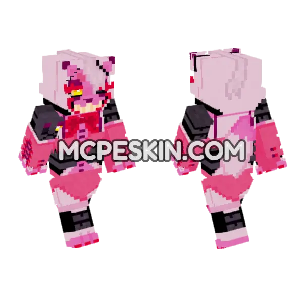Mangle Toy Foxy Minecraft Bedrock skin, front and back