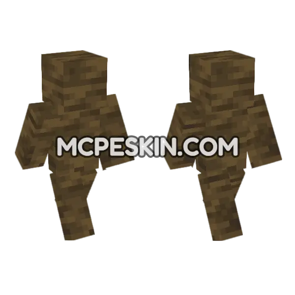Mangrove Log Outfit Minecraft Bedrock skin, front and back