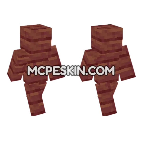Mangrove Planks Block Minecraft Bedrock skin, front and back