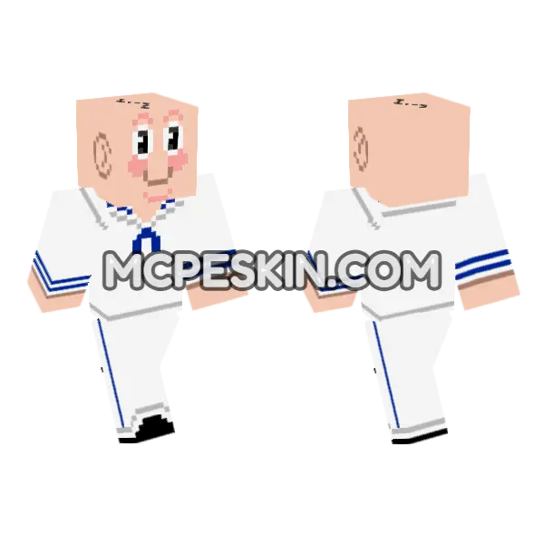 Marinerito Sailor Outfit Minecraft Bedrock skin, front and back