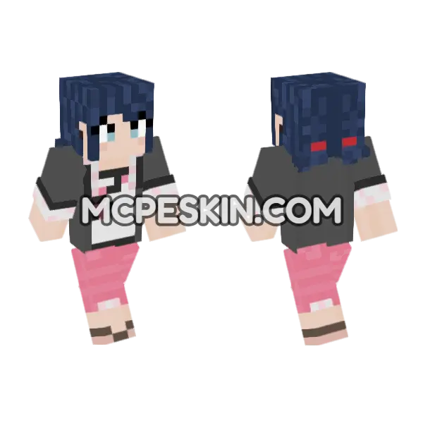 Marinette Minecraft Bedrock skin, front and back