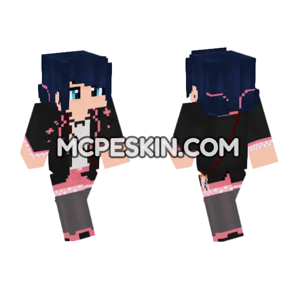 Marinette Season 6 Style Minecraft Skin Minecraft Bedrock skin, front and back