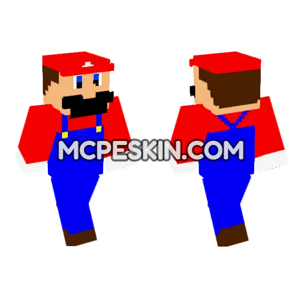 Mario 5106457 Minecraft Bedrock skin, front and back