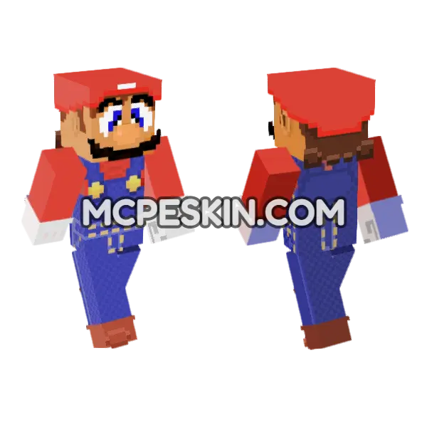 Mario Skin Minecraft Bedrock skin, front and back