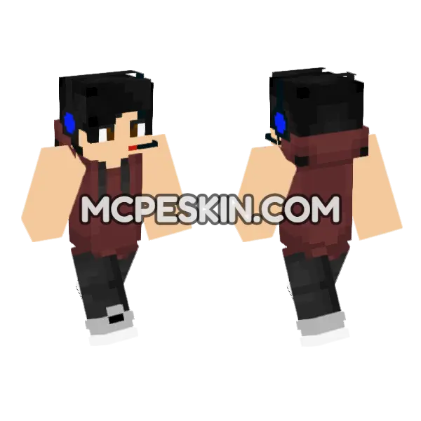 Maroon Hoodie Boy, front and back