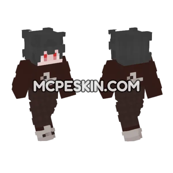 Maroon Masticator Minecraft Bedrock skin, front and back