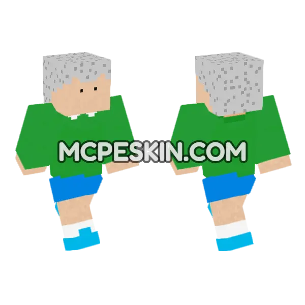 Masao Green Outfit Minecraft Bedrock skin, front and back