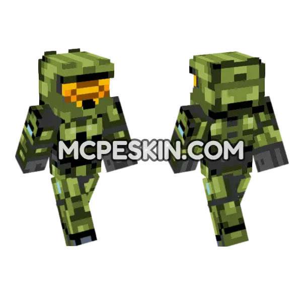 Master Chief Minecraft Bedrock skin, front and back