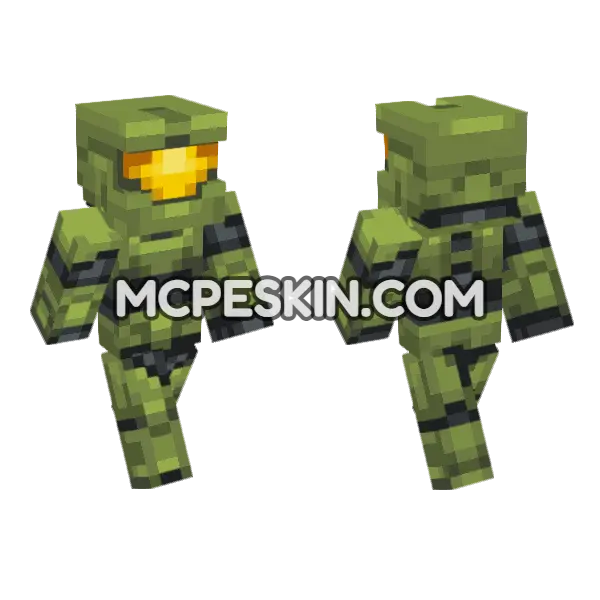 Master Chief Armor Minecraft Bedrock skin, front and back